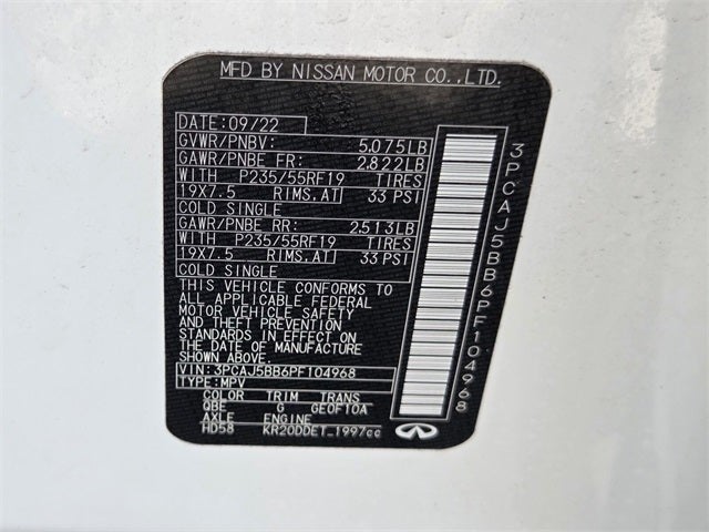 2023 INFINITI QX50 LUXE AWD