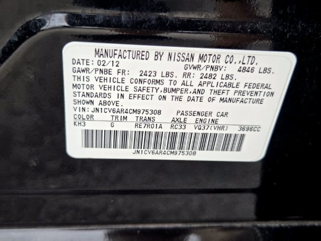 2012 INFINITI G37 X