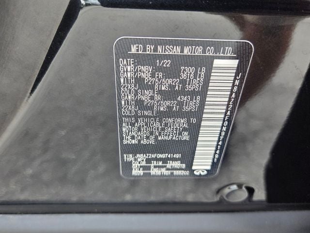 2022 INFINITI QX80 PREMIUM SELECT 2WD