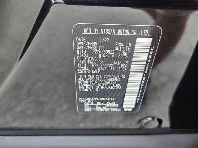 2022 INFINITI QX80 PREMIUM SELECT 2WD