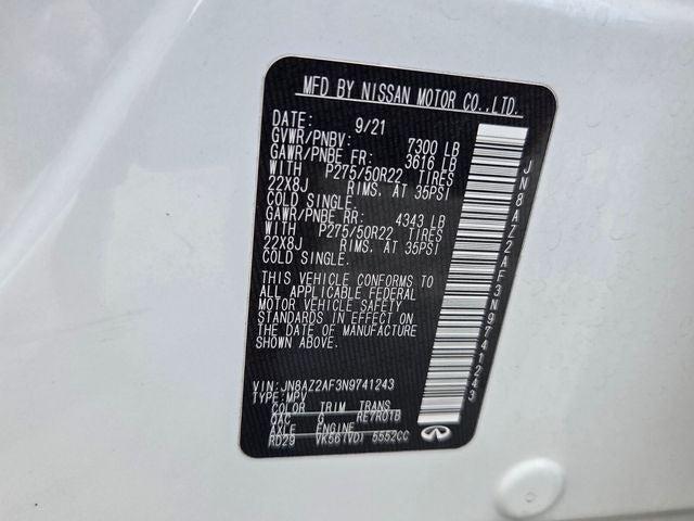 2022 INFINITI QX80 PREMIUM SELECT 2WD