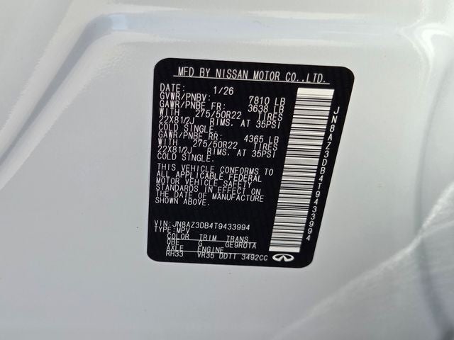 2026 INFINITI QX80 Sport 4WD