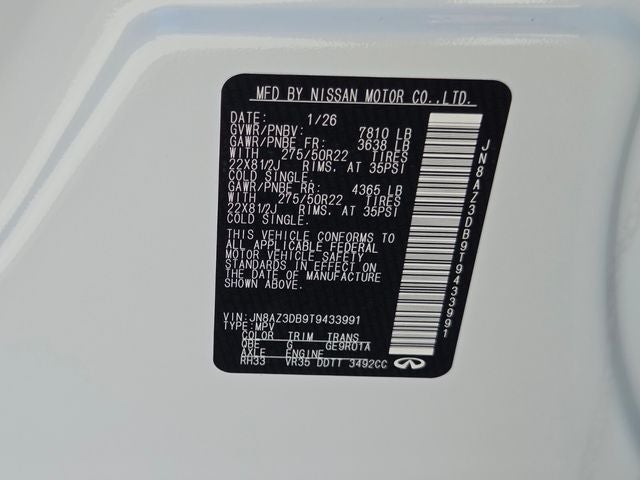 2026 INFINITI QX80 Sport 4WD